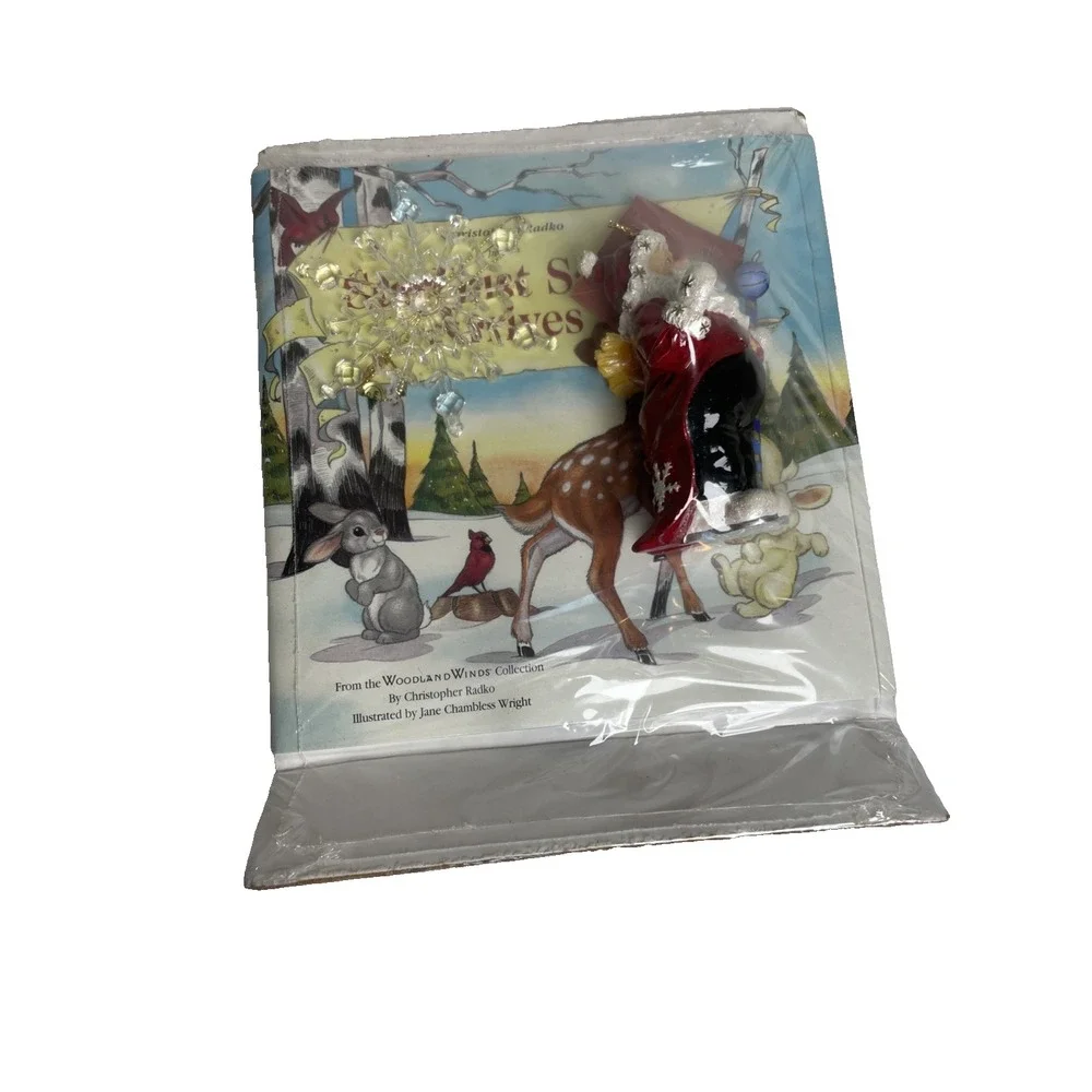 Christopher Radko /Stardust Santa Arrives Woodland Winds Book Ornament Christmas
